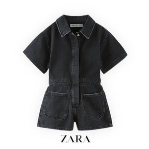 NWT Zara Kids Short Denim Jumpsuit